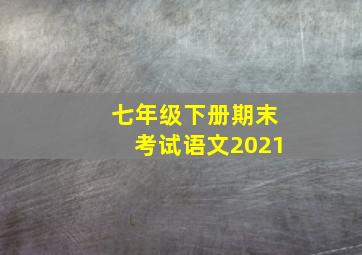 七年级下册期末考试语文2021