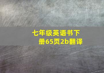 七年级英语书下册65页2b翻译