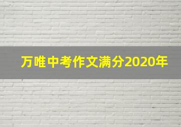 万唯中考作文满分2020年