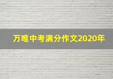 万唯中考满分作文2020年