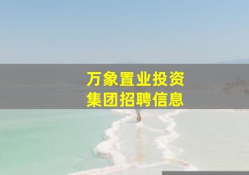 万象置业投资集团招聘信息