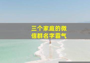 三个家庭的微信群名字霸气