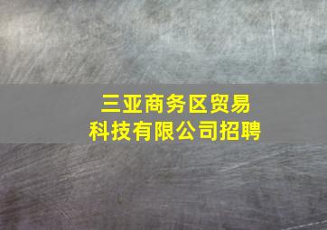 三亚商务区贸易科技有限公司招聘