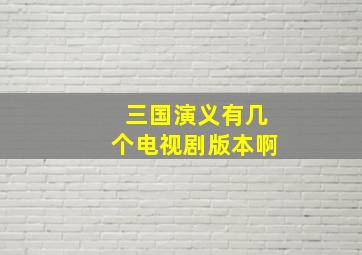 三国演义有几个电视剧版本啊