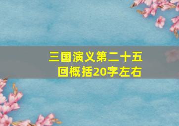 三国演义第二十五回概括20字左右