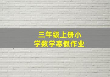 三年级上册小学数学寒假作业