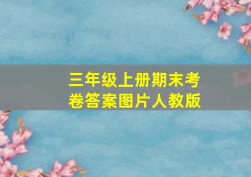 三年级上册期末考卷答案图片人教版