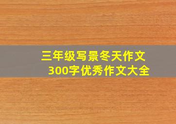 三年级写景冬天作文300字优秀作文大全