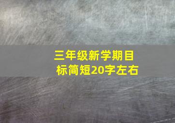 三年级新学期目标简短20字左右