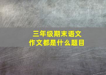 三年级期末语文作文都是什么题目