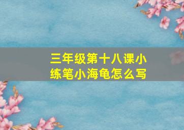 三年级第十八课小练笔小海龟怎么写