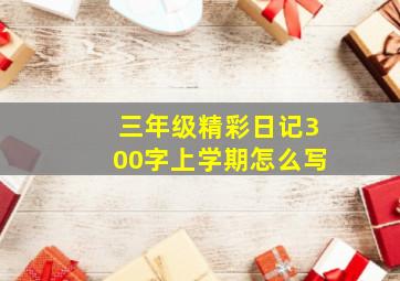 三年级精彩日记300字上学期怎么写