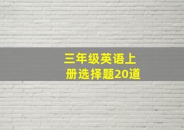 三年级英语上册选择题20道