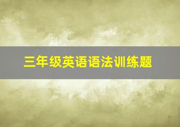 三年级英语语法训练题