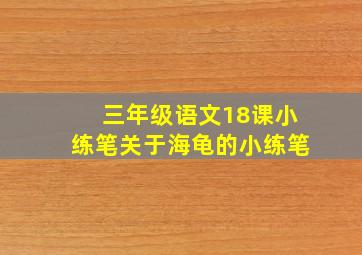 三年级语文18课小练笔关于海龟的小练笔