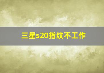 三星s20指纹不工作