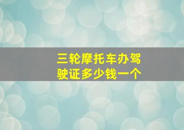 三轮摩托车办驾驶证多少钱一个