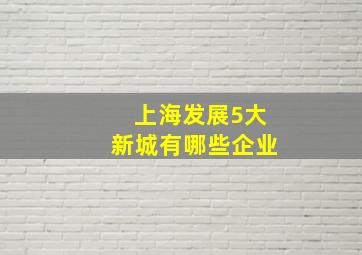 上海发展5大新城有哪些企业