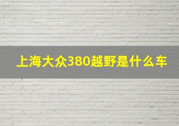 上海大众380越野是什么车