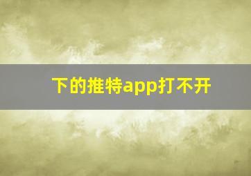 下的推特app打不开