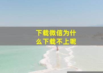 下载微信为什么下载不上呢