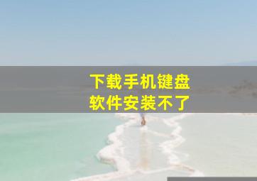 下载手机键盘软件安装不了