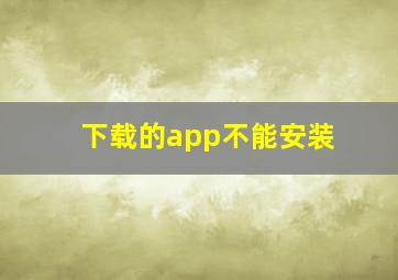 下载的app不能安装