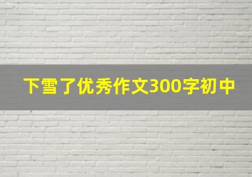 下雪了优秀作文300字初中