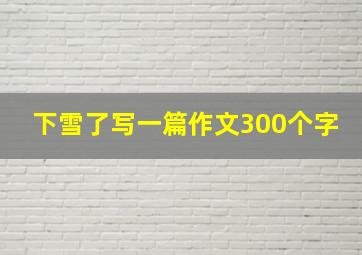 下雪了写一篇作文300个字