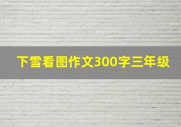 下雪看图作文300字三年级