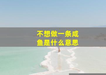 不想做一条咸鱼是什么意思