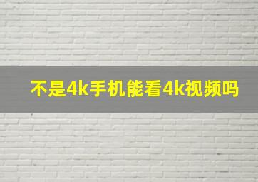 不是4k手机能看4k视频吗