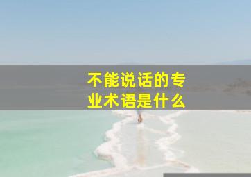 不能说话的专业术语是什么