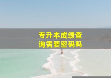 专升本成绩查询需要密码吗