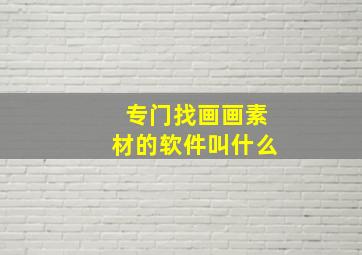 专门找画画素材的软件叫什么