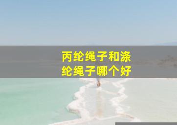 丙纶绳子和涤纶绳子哪个好