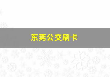 东莞公交刷卡