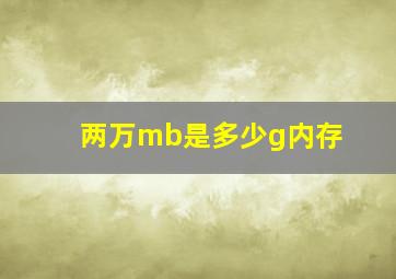 两万mb是多少g内存