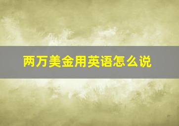 两万美金用英语怎么说