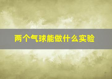 两个气球能做什么实验