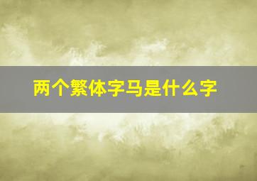 两个繁体字马是什么字