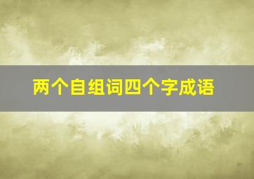 两个自组词四个字成语