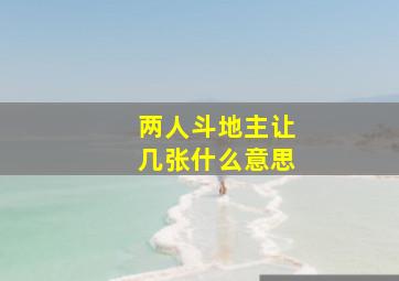 两人斗地主让几张什么意思