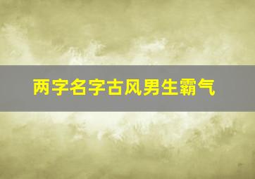 两字名字古风男生霸气