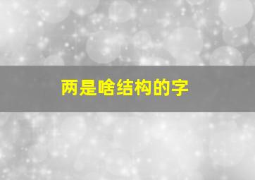 两是啥结构的字