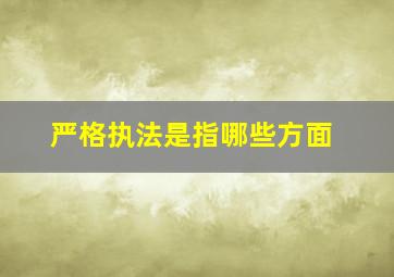 严格执法是指哪些方面