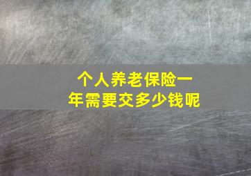 个人养老保险一年需要交多少钱呢