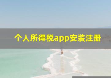 个人所得税app安装注册