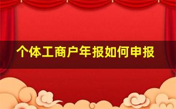 个体工商户年报如何申报