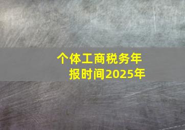 个体工商税务年报时间2025年